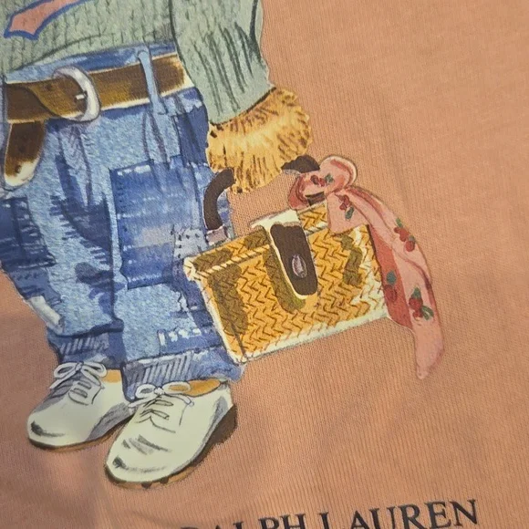 "Polo Bear" by Ralph Lauren Salmon Pink Tee - Picture 3 of 7